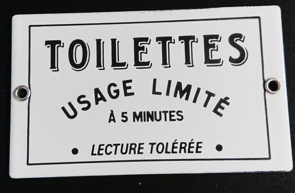 plaque émaillée 6x10cm Toilettes -Sélénium