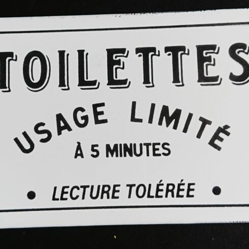 plaque émaillée 6x10cm Toilettes -Sélénium
