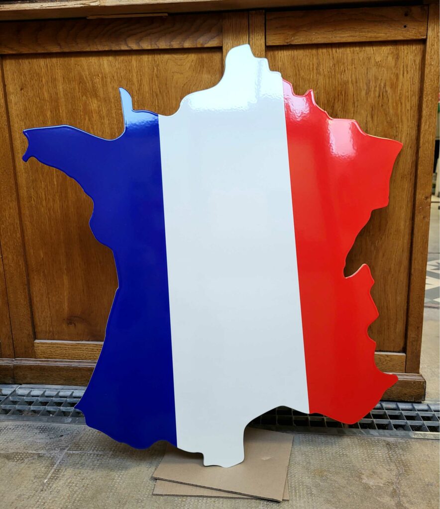 Carte de France émaillée 60cm x 80cm Sélénium