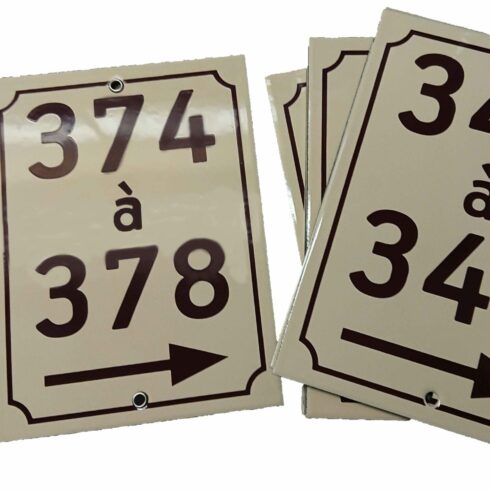 numéro de maison émaillé, 15x20cm - Sélénium