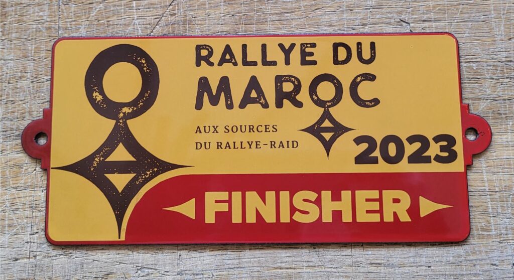 Plaque émaillée finisher - Rallye du Maroc 2023 - David Castera - Sélénium