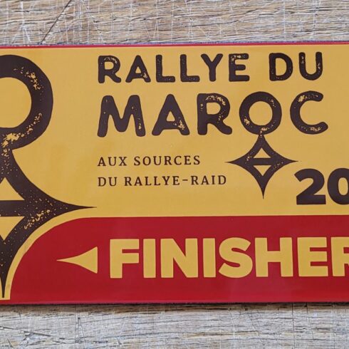 Plaque émaillée finisher - Rallye du Maroc 2023 - David Castera - Sélénium