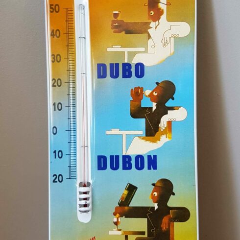 Thermomètre émaillé 50cm x 17cm Dubonnet Sélénium