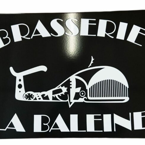 Plaque émaillée 1m x 50cm, Brasserie La Baleine - Sélénium