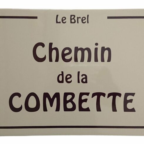 Panneau de rue émaillé 45x25cm, avec blason, Nabirat - Sélénium