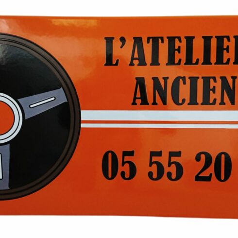 Plaque émaillée 1m x 50cm, 4 trous avec œillets, L'Atelier des Anciennes - Sélénium