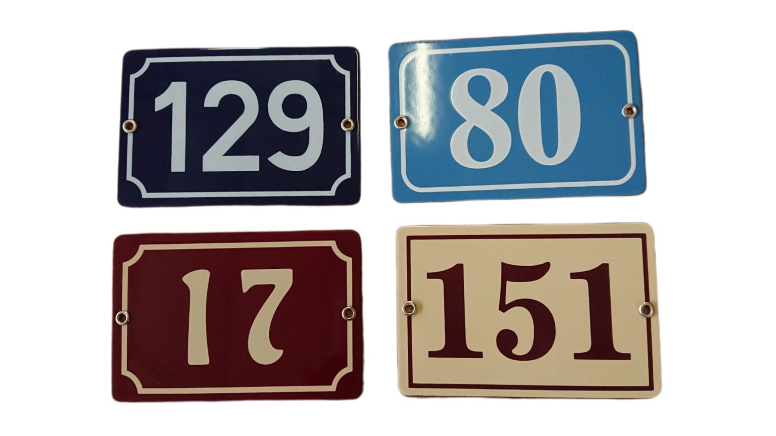 Numéro de maison émaillé vintage 83, 119 et 120, France - France