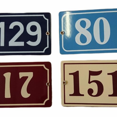 Numéros de maisons en émail, 15x10cm - Sélénium