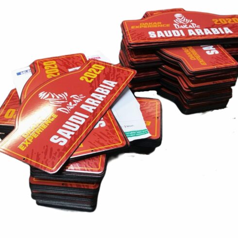 Plaque émaillée 30x20cm, forme calandre, finisher Rallye du Maroc officiel - Sélénium